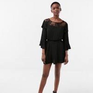 Express | Tiered Ruffle Sleeve Lace Yoke Dress